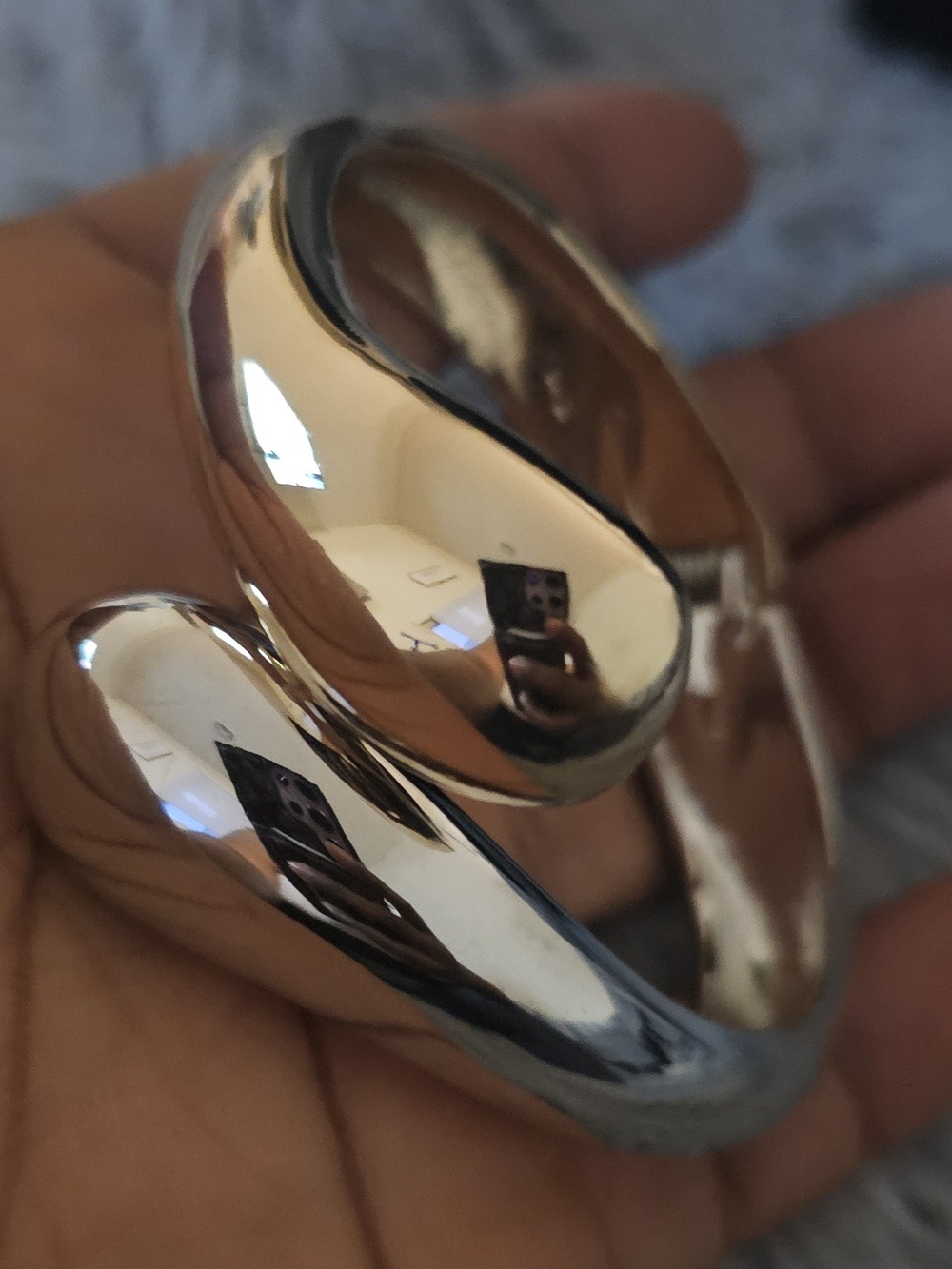 Silver &Gold Sculptural Cuff Bracelet - Women Accessories